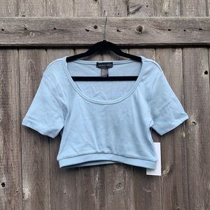 Street Wear Society Lt. Blue Banded Crop Top S,NWT